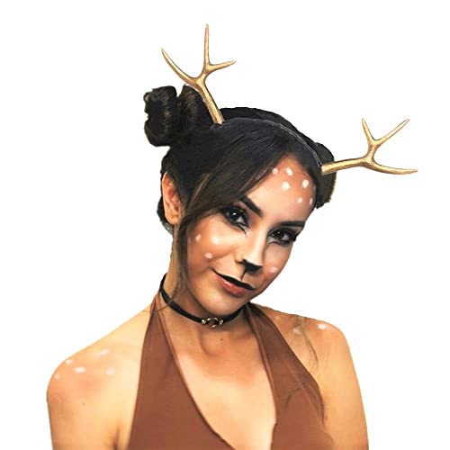 JeVenis Luxury Reindeer Antler Headband Gold Deer Headband Festival Wear Party Hats - Gold