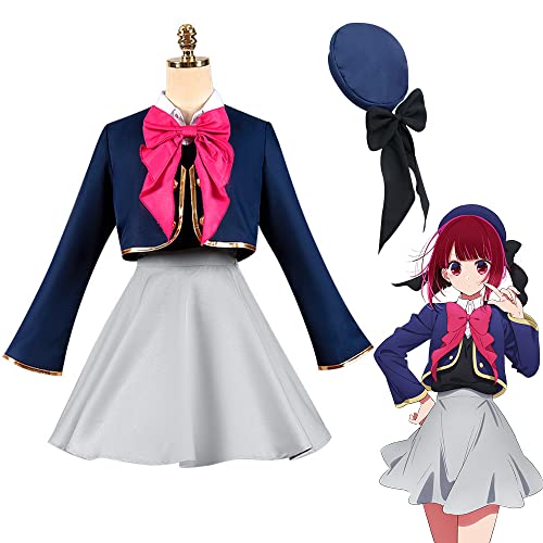 ShioewBy Hoshino Ai Cosplay Costume - Oshi no Ko Anime Dress Girls Women Set for Party Halloween with Skirt Set and Wig - Medium - Kana