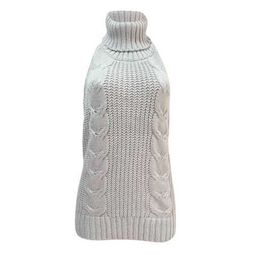 YOMORIO Womens Anime Virgin Killer Sweater Japanese Turtleneck Knitted Underwear Backless Pullover - Medium - Grey