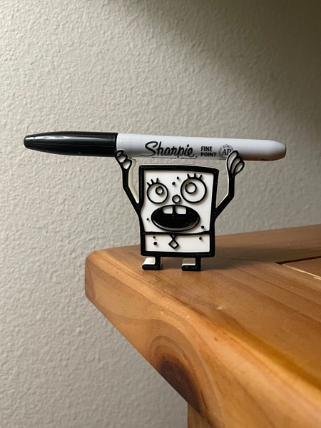 DoodleBob Pencil holder, Magnet, Fan Art Inspired SpongeBob, 3D printed pencil holder, Me Hoy Minoy