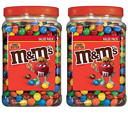 M&M'S Peanut Butter Chocolate Bulk Candy Jar | 55 oz. Each; 110 oz. Total (2 Pack)_AB