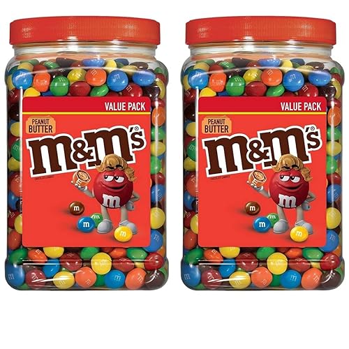 M&M'S Peanut Butter Chocolate Bulk Candy Jar | 55 oz. Each; 110 oz. Total (2 Pack)_AB