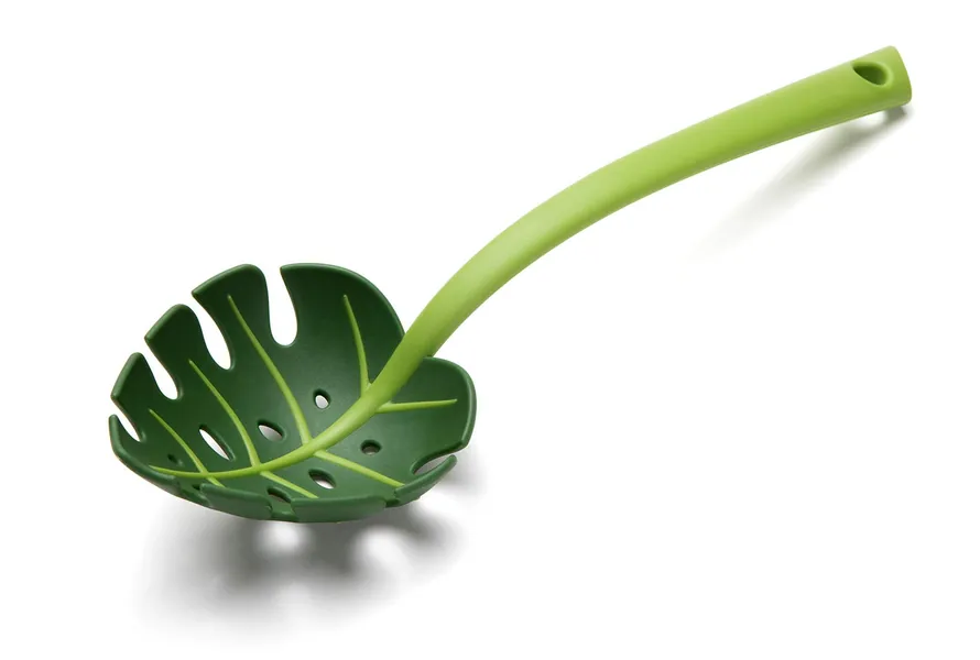 Djungelsked Monstera slev av OTOTO – BPA-fri kökssked hög värmebeständig nylonsked för matlagning matlagningssked för nonstick köksredskap sked designad för matlagning bakning blandning