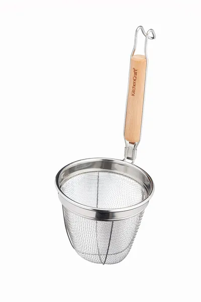 KitchenCraft World of Flavours Nudelkorg, Eucalyptus/Rostfritt Stål, 14 x 16 x 34 cm, Silver/Beige, WFNOODLESTRN