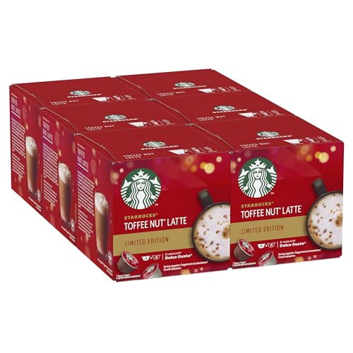 STARBUCKS Toffee Nut Latte Limited Edition by Nescafé Dolce Gusto, Medium Roast, Coffee Pods 6 x 12 (72 Capsules, 36 Servings) - Toffee Nut - 12 Count (Pack of 6)