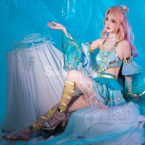 Game League of Legends Cosplay Prestige Ocean Song Seraphine Cosplay Costume - S
