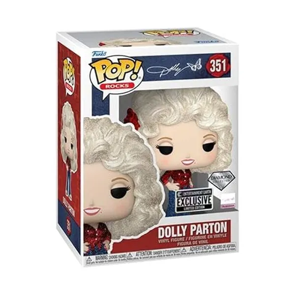 Funko Dolly Parton '77 Tour Diamond Glitter Pop! Vinyl Figure #351 - Entertainment Earth Exclusive