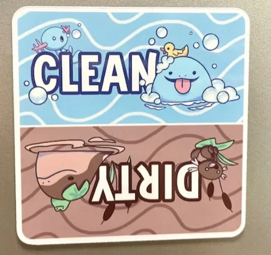 Pokemon Dishwasher Magnet - clodsire quagsire wooper clean dirty