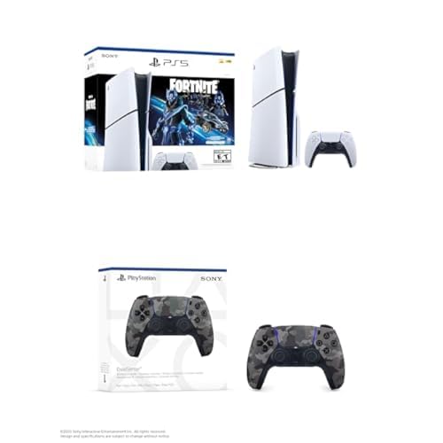 PlayStation PS5 Console - Fortnite Cobalt Star Disc Edition DualSense® Wireless Controller - Gray Camouflage Bundle - Fortnite Cobalt Star Disc Edition - Gray Camouflage Bundle