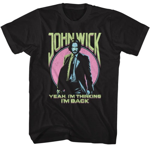 John Wick T Shirt Yeah I'm Thinking I'm Back Adult Short Sleeve T Shirts Vintage Style Graphic Tees Men
