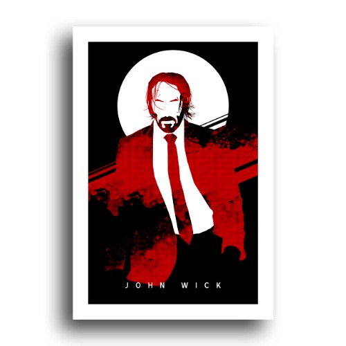 John Wick - Keanu Reeves - 13x19.Original Minimalist Retro Art Poster Print