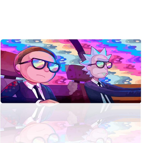 Rick & Morty Gaming Mouse Pad, Custom Design Stitched Edges Waterproof Non-Slip Rubber Base Mousepad Great for Laptop,