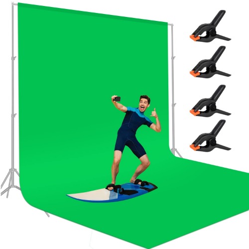 Large Green Screen Backdrop for Streaming,  Chromakey Video Photoshoot Studio Gaming YouTube