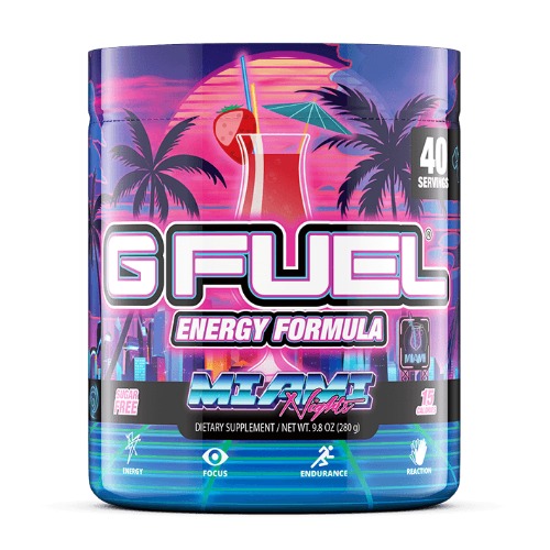 G Fuel Miami Nights Energy Powder, 9.8 oz (40 servings)