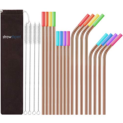 Rose Gold Reusable Metal Straws