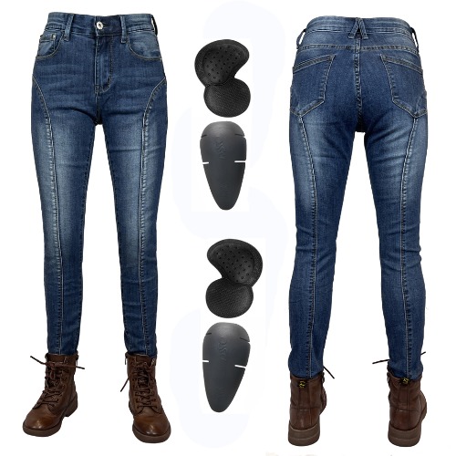 Women Motorcycle Pants Blue