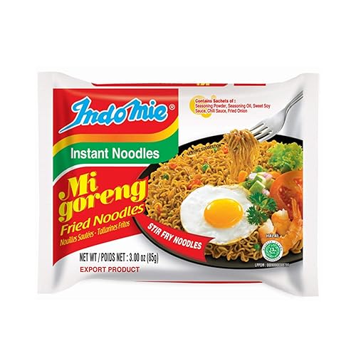 Indomie Mi Goreng Instant Stir Fry Noodles, Halal Certified, Original Flavor, 3 Ounce (Pack of 30) - Original - 3 Ounce (Pack of 30)