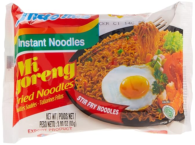 Indomie Mi Goreng Instant Stir Fry Noodles, Halal Certified, Original Flavor (Pack of 30) - 30 Pack - 3 Ounce (Pack of 30)