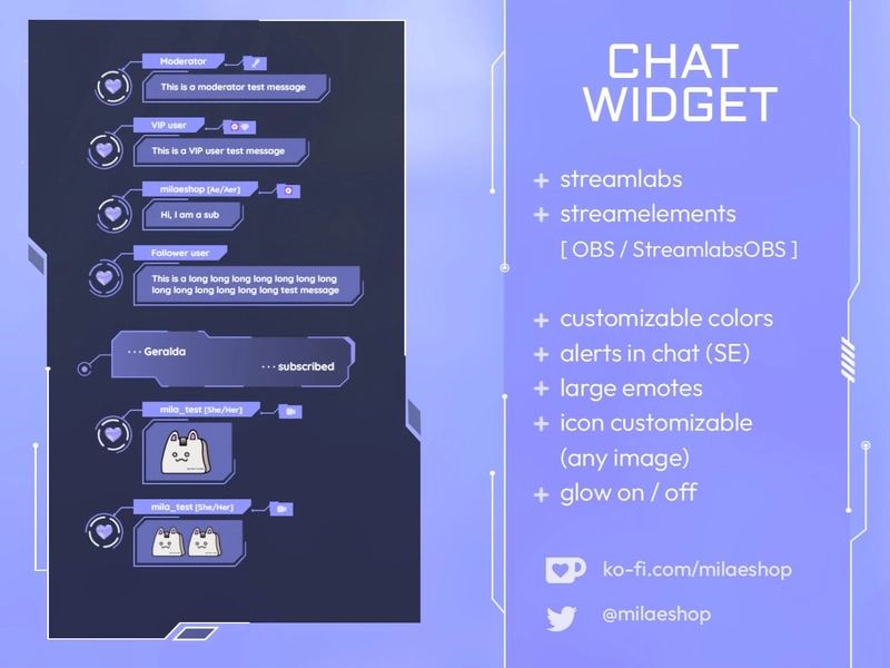 Cyber Style Chat widget for Twitch (Streamelements and Streamlabs)