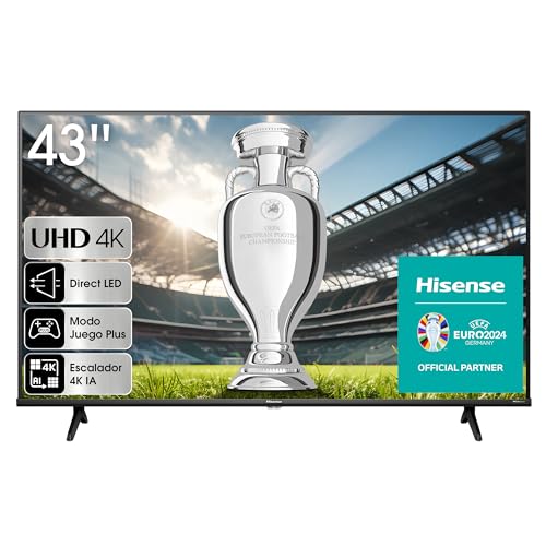 Hisense TV 43A6K - UHD 4K Smart TV de 43 Pulgadas Televisor, Dolby Vision, Modo Juego Plus, DTS Virtual X, Control por Voz televisor (2023) - Modelo 2023 - Smart TV - 43 Pulgadas