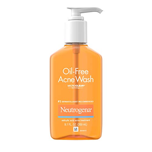 Neutrogena Oil-Free Acne Fighting Facial Cleanser with Salicylic Acid Acne Treatment medicine,, Daily Oil Free Acne Face Wash for Acne-Prone Skin with Salicylic Acid Medicine, 9.1 fl. oz - 9.1 Fl Oz (Pack of 1)