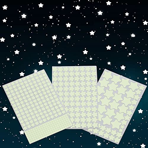 aooyaoo Glow in The Dark Stars Wall Stickers, Glowing Stars for Ceiling and Wall Decals, Glow Stars,Excluding The Moon,Perfect for Ceiling,Wall,Room or Party Birthday Gift(452Pcs, Blue) - Blue