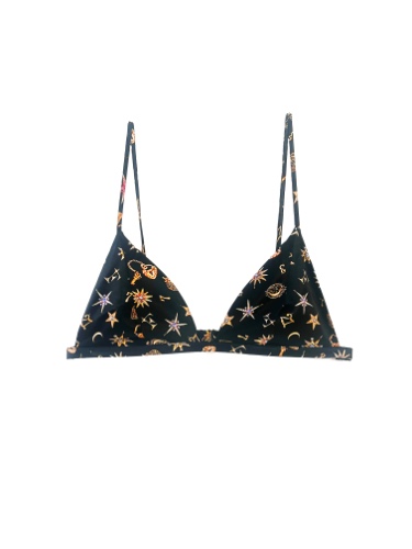 Luxe Triangle Bra | charm print / xs