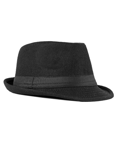 FBBULES Fedoras Trilby Hattar Unisex Klassiska Kepsar Gangster Fascinators Panama Hat Vintage Style Roll-up Short Brim Jazz Hat för Vuxna Män Kvinna 56-58 CM - Svart