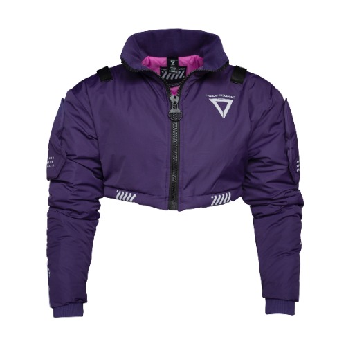 CRB-003 Purple Crop Bomber Jacket | Medium