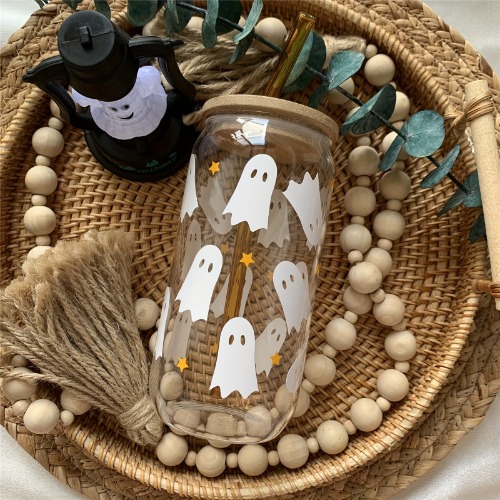 Tasse en verre d'Hallooween