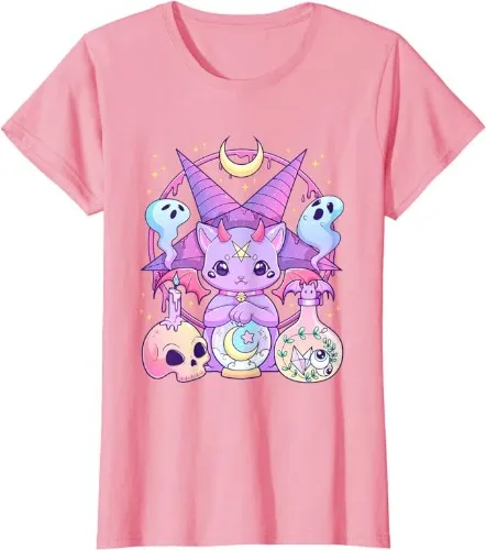T-Shirt Pastel Goth Chat effrayant