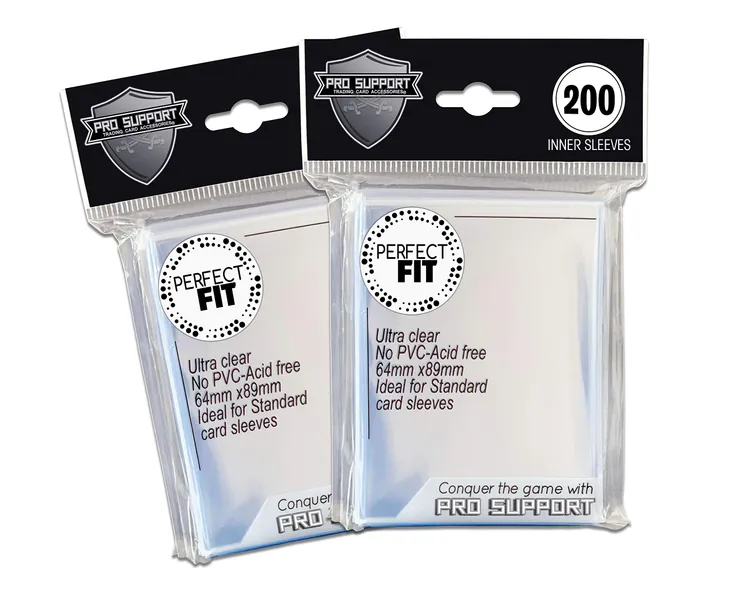 400 Premium Ultra Clear, Perfect for Double sleeving, fits Standard Size Trading Cards Magic The Gathering, Pokemon, Dragon Ball Super by Pro Support