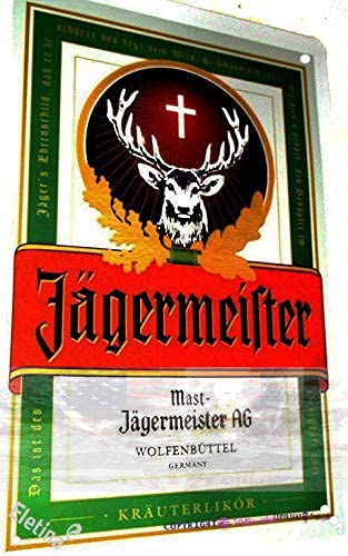 Eletina Vintage Tin Sign-Jagermeister Retro Metal Tin Signs Cafe Pub Plaque Nightclub TIN Sign 8 x 12 inches (l x W) Retro Look Home Decor Metal Tin Sign
