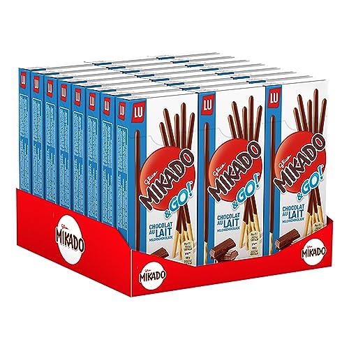 LU Mikado Pocket Chocolat au Lait - Format Poche - Biscuits pour le Goûter - Snack Plateau TV - Présentoir de 24 Boîtes de 39 g - chocolat au lait - 39 g (Lot de 24)