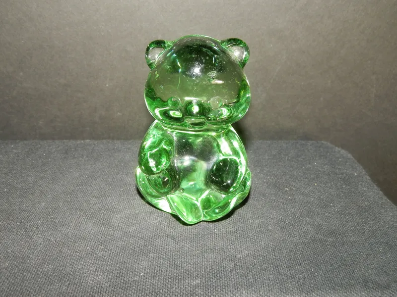 Fenton Green Bear Figurine