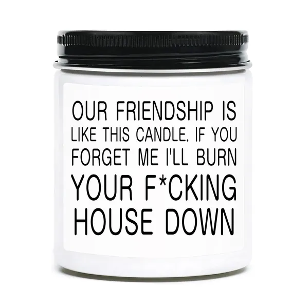 Lavender Scented Candle - Friendship Gifts for Women Best Friend - BFF Birthday Gifts for Friend Female Leaving- Bestie Going Away Gift for Friend - Funny Farewell Moving Away Friend Gifts - Our Friendship Is Like This Candle White-2