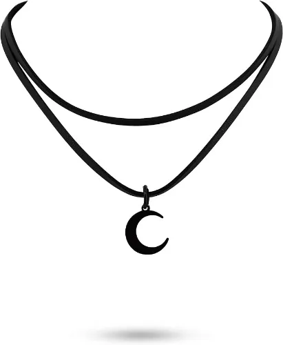 Sacina Gothic Crescent Moon Choker Necklace, Sun Necklace, Star Necklace, Black Steampunk Victorian Velvet Choker, Black Choker, Boho Choker Necklace, Goth Choker,Goth Gift for Women, Girls - 7