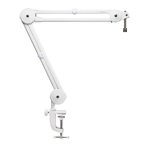 Audio-Technica AT8700J WH White Microphone Boom Arm Microphone Arm White Microphone Stand Condenser for Microphones Tabletop Microphone Stand, Load Capacity 4.4 lbs (2 kg), Angle Adjustable, Live/Distribution/Recording/Karaoke (AT2020, AT2035, AT2050, AT4040, etc.) - Microphone Boom Arm - white