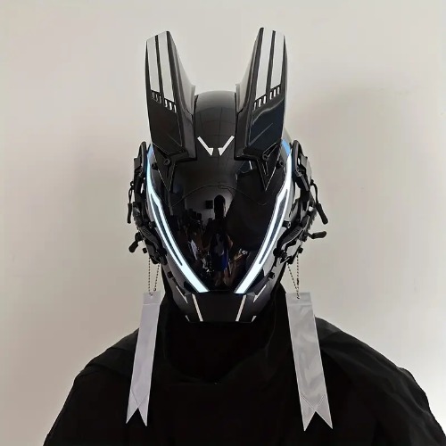 Hybrid Cyberpunk Helmet | Silver
