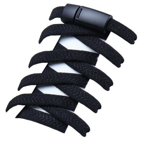  Shoelaces, No Tie, Elastic Shoelaces, Metal Teeth Shaped Magnetic Latch, Casual Shoes, Leather Shoes, Sports Shoes, Kids, Adults, Elderly - Black