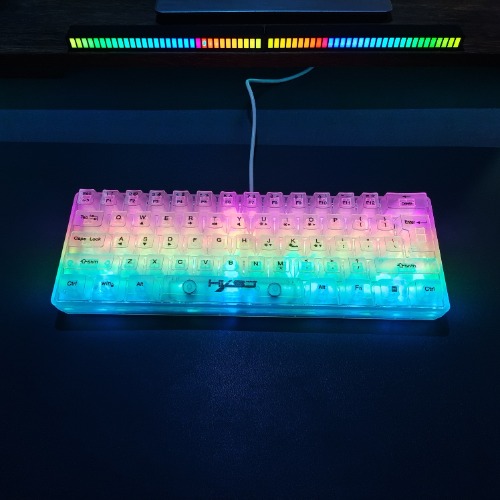 Film Transparent Membrane Wired Keyboard, 61 Keys With Detachable TYPE-C Cable, RGB Backlight, Suitable For Office And Gaming