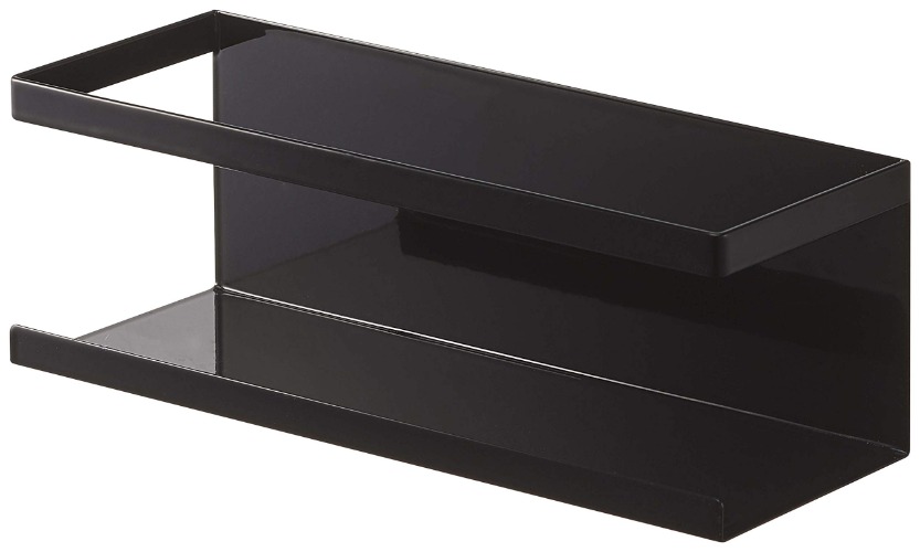 Yamazaki 5131 Magnetic Rack, Wide, Black, Approx. W 9.6 x D 3.3 x H 3.3 inches (24.5 x 8.5 x 8.5 cm), Tower, Floating Storage, Easy Installation