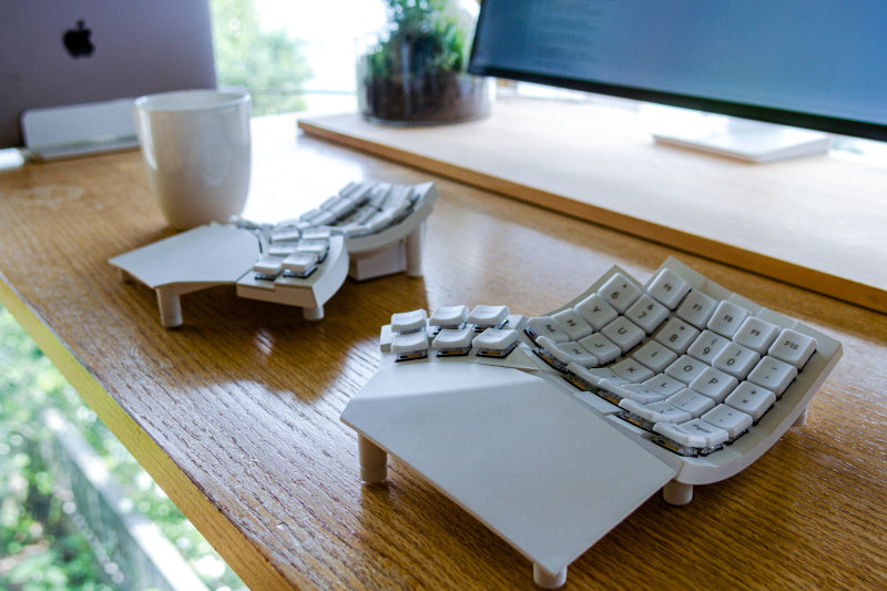 Glove80 Ergonomic Keyboard Revision 2 with Travel Case | White / Kailh Choc v1 Red Linear 50gf