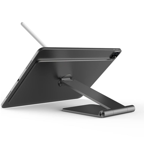 FUGEST Foldable Magentic Stand for iPad Pro Aluminum Magnet Stand Only for Apple iPad Pro 12.9'' 3rd/4th/5th Gen, 360° Rotating Floating Angle / Height Adjustable (Gray) - 