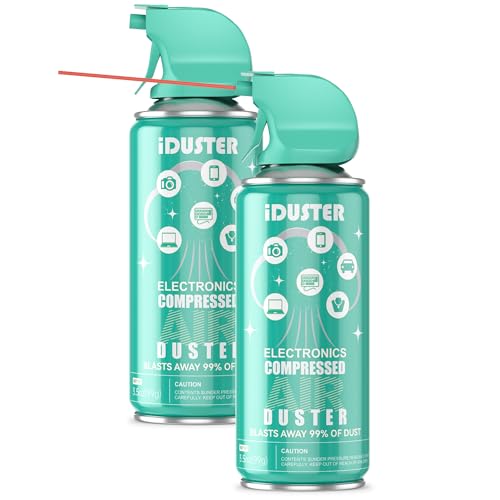 Compressed Canned Air Duster for Computer - iDuster Disposable Electronic Keyboard Cleaner for Cleaning Duster, 2PCS(3.5oz) - 3.5oz 2PCS