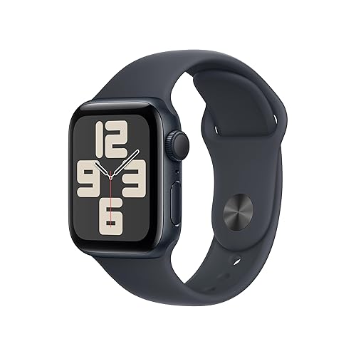 Apple Watch SE (2nd Gen) [GPS 40mm] Smartwatch with Midnight Aluminium Case with Midnight Sport Band M/L. Fitness and Sleep Trackers, Crash Detection, Heart Rate Monitor, Retina Display - Midnight Aluminium Case with Midnight Sport Band - 40mm Case - M/L - fits 150-200mm wrists - Without AppleCare+