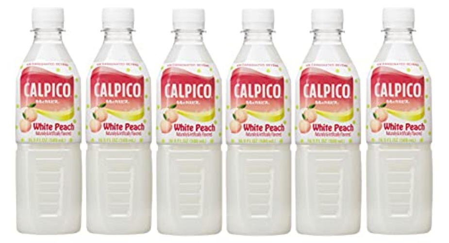 CALPICO White Peach, Non-Carbonated Drink, Japanese Beverage Contains Peach Juice Concentrate, Sweet and Tangy Asian Drink, 16.9 FL oz. (Pack of 6) - White Peach