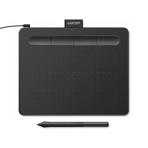 Wacom Intuos Small Graphics Drawing Tablet, includes Training & Software; 4 Customizable ExpressKeys Compatible With Chromebook Mac Android & Windows, photo/video editing, design & education,Black - Small - Black