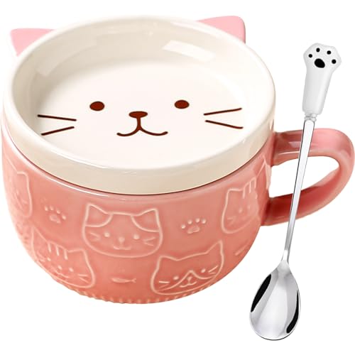 ☕ A Cute Kawaii Pink Cat Coffee Mugs 