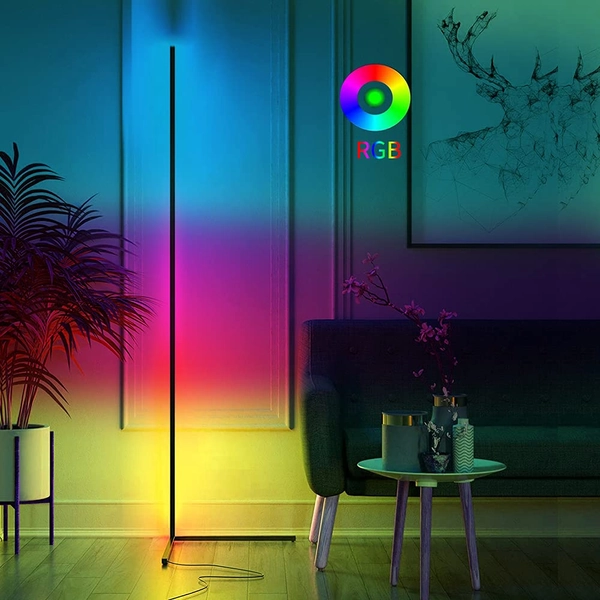 LED staande lamp dimbaar met afstandsbediening, 156CM hoek staande lamp voor woonkamer slaapkamer, kleur veranderende licht kolom RGB kleur temperaturen hoek lamp en helderheid traploos dimbare staande lampen